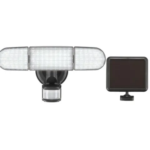 Best Reviews Of Patriot Lighting® Bronze Led Tri Head Motion Sensor Outdoor Security Solar Flood Light