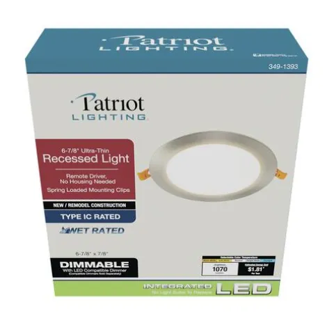Best Reviews Of Patriot Lighting® 6-7/8″ Led Brushed Nickel Ultra-Thin Downlight