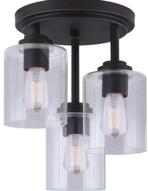 Best Reviews Of Patriot Lighting® Henrik Rubbed Antique Bronze 3-Light Semi-Flush Mount Ceiling Light