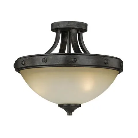 Best Reviews Of Patriot Lighting® Lancaster Black Walnut 2-Light Semi-Flush Mount Ceiling Light