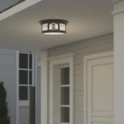 Best Reviews Of Patriot Lighting® Sterling Forged Bronze Outdoor Flush Mount Ceiling Light