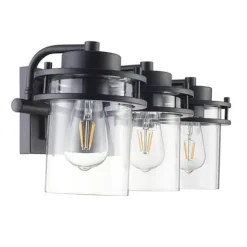 Best Reviews Of Patriot Lighting® Joska Matte Black 3-Light Vanity Light