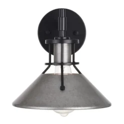 Best Reviews Of Patriot Lighting® Ashtyn Matte Black & Charcoal Patina 1-Light Vanity Light