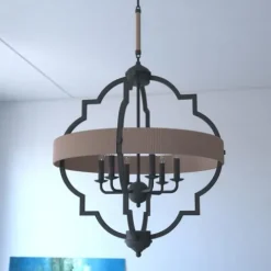 Best Reviews Of Patriot Lighting® Beaumont Textured Gray 6 Light Pendant