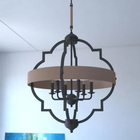 Best Reviews Of Patriot Lighting® Beaumont Textured Gray 6 Light Pendant