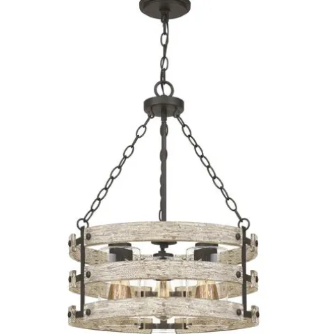 Best Reviews Of Patriot Lighting® Elegant Home Darring Matte Black & Faux Wood 3-Light Pendant
