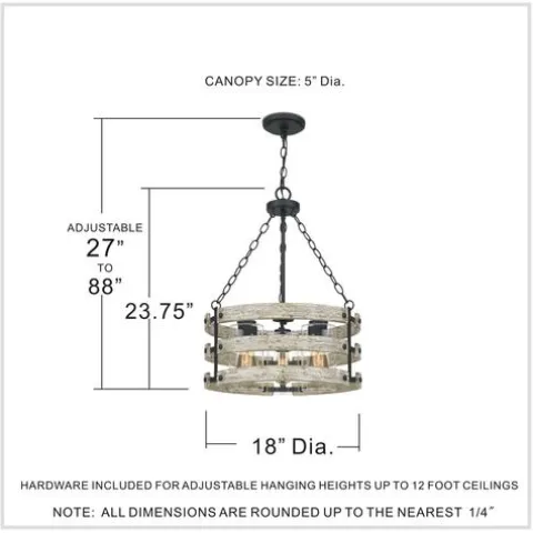Best Reviews Of Patriot Lighting® Elegant Home Darring Matte Black & Faux Wood 3-Light Pendant