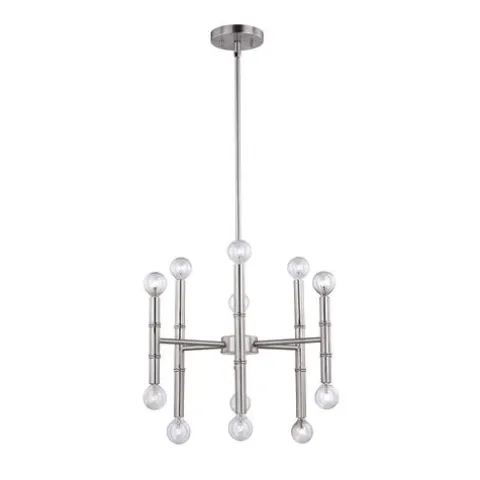 Best Sale Patriot Lighting® Kadence 12-Light Satin Nickel Chandelier