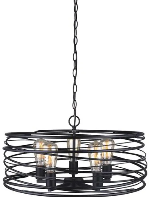 Best Sale Patriot Lighting® Ryland Black 5-Light Pendant
