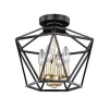Best Sale Patriot Lighting® Roma Noble Bronze & Natural Brass 4-Light Semi-Flush Mount Ceiling Light