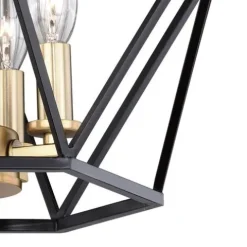 Best Sale Patriot Lighting® Roma Noble Bronze & Natural Brass 4-Light Semi-Flush Mount Ceiling Light