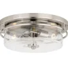 Best Sale Patriot Lighting® Addison Satin Nickel Flush Mount Ceiling Light
