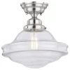 Best Sale Patriot Lighting® Huntley Satin Nickel Semi-Flush Mount Ceiling Light
