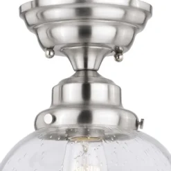 Best Sale Patriot Lighting® Huntley Satin Nickel Semi-Flush Mount Ceiling Light