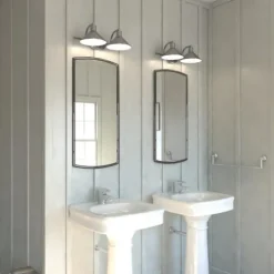 Best Sale Patriot Lighting® Akron Matte White 2 Light Vanity Light