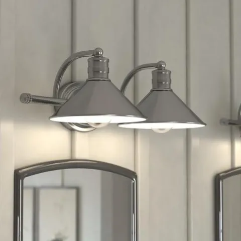 Best Sale Patriot Lighting® Akron Matte White 2 Light Vanity Light