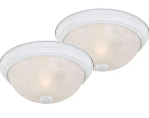 Best Sale Patriot Lighting® Stella White 1-Light Flush Mount Ceiling Light – 2 Pack