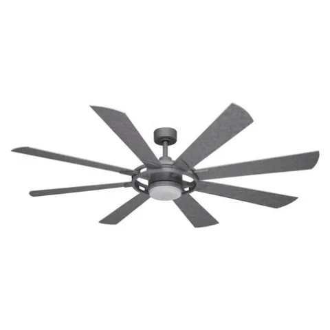 Best Sale Patriot Lighting™ Holland 68″ Painted Galvanized Indoor/Outdoor Integrated Led Ceiling Fan