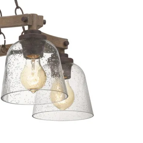 Best Sale Patriot Lighting® Elegant Home Astaria 5-Light Matte Black & Faux Wood Chandelier