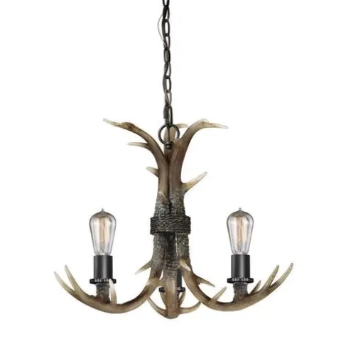 Best Sale Patriot Lighting® Norwood 3-Light Black Walnut Chandelier