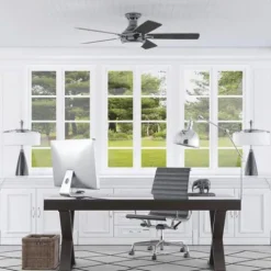 Best Sale Patriot Lighting™ Ogun 52″ Gunmetal Indoor Led Ceiling Fan