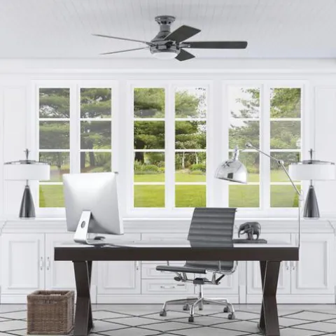 Best Sale Patriot Lighting™ Ogun 52″ Gunmetal Indoor Led Ceiling Fan