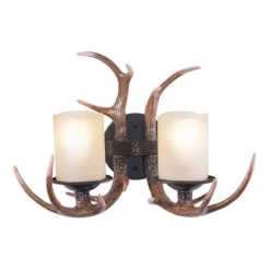 Best Sale Patriot Lighting® Yoho Black Walnut 2 Light Antler Vanity Light