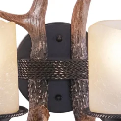 Best Sale Patriot Lighting® Yoho Black Walnut 2 Light Antler Vanity Light