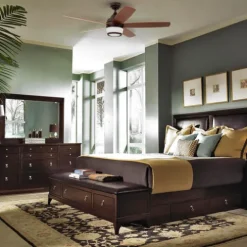 Best Sale Patriot Lighting™ Taylor 48″ Espresso Indoor Led Ceiling Fan