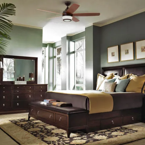 Best Sale Patriot Lighting™ Taylor 48″ Espresso Indoor Led Ceiling Fan