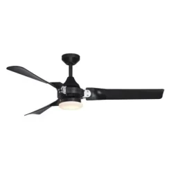 Best Sale Patriot Lighting™ Istanbul 52″ Black With Chrome Accent Indoor/Outdoor Led Ceiling Fan