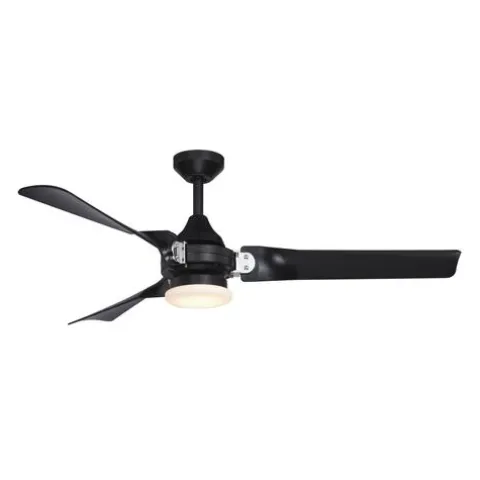 Best Sale Patriot Lighting™ Istanbul 52″ Black With Chrome Accent Indoor/Outdoor Led Ceiling Fan
