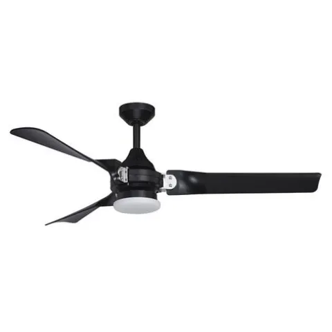 Best Sale Patriot Lighting™ Istanbul 52″ Black With Chrome Accent Indoor/Outdoor Led Ceiling Fan