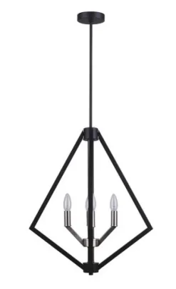 Best Sale Patriot Lighting® Dryden Matte Black & Brushed Nickel 4-Light Chandelier