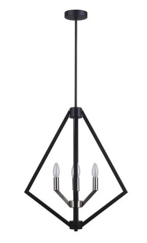 Best Sale Patriot Lighting® Dryden Matte Black & Brushed Nickel 4-Light Chandelier