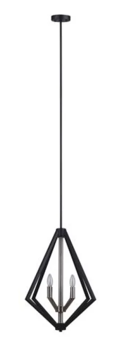 Best Sale Patriot Lighting® Dryden Matte Black & Brushed Nickel 4-Light Chandelier