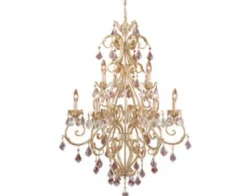 Best Sale Patriot Lighting® Newcastle 9-Light Gilded White Gold Chandelier