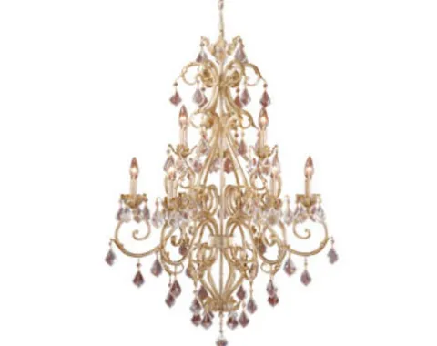 Best Sale Patriot Lighting® Newcastle 9-Light Gilded White Gold Chandelier