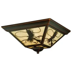 Best Sale Patriot Lighting® Fly Fish Burnished Bronze Outdoor Flush Mount Ceiling Light