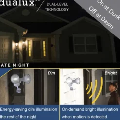 Best Sale Patriot Lighting® Dualux White Dual Head Motion Sensor Outdoor Security Flood Light
