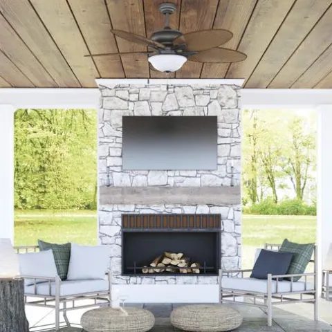 Best Sale Patriot Lighting™ Florida Breeze 52″ Bronze Indoor/Outdoor Led Ceiling Fan