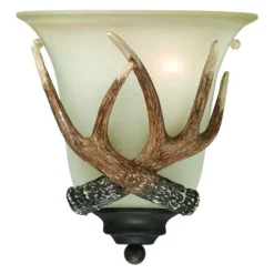 Best Sale Patriot Lighting® Antler 1-Light Black Walnut Indoor Wall Light