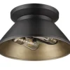 Best Sale Patriot Lighting® Kenneth Black & Gold 2-Light Flush Mount Ceiling Light