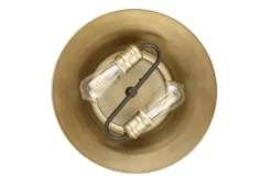 Best Sale Patriot Lighting® Kenneth Black & Gold 2-Light Flush Mount Ceiling Light