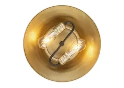 Best Sale Patriot Lighting® Kenneth Black & Gold 2-Light Flush Mount Ceiling Light