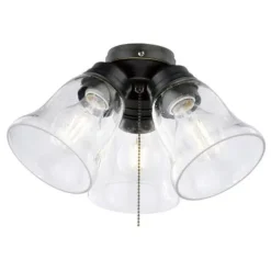 Best Sale Patriot Lighting® Peterson 3-Light Oil-Rubbed Bronze Led Ceiling Fan Light