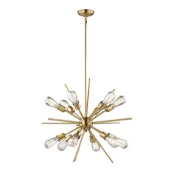 Best Sale Patriot Lighting® Oscar 12-Light Natural Brass Chandelier