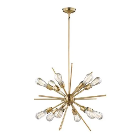 Best Sale Patriot Lighting® Oscar 12-Light Natural Brass Chandelier