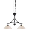 Brand New Patriot Lighting® Chantelle Matte Black 2-Light Island Light
