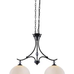 Brand New Patriot Lighting® Chantelle Matte Black 2-Light Island Light